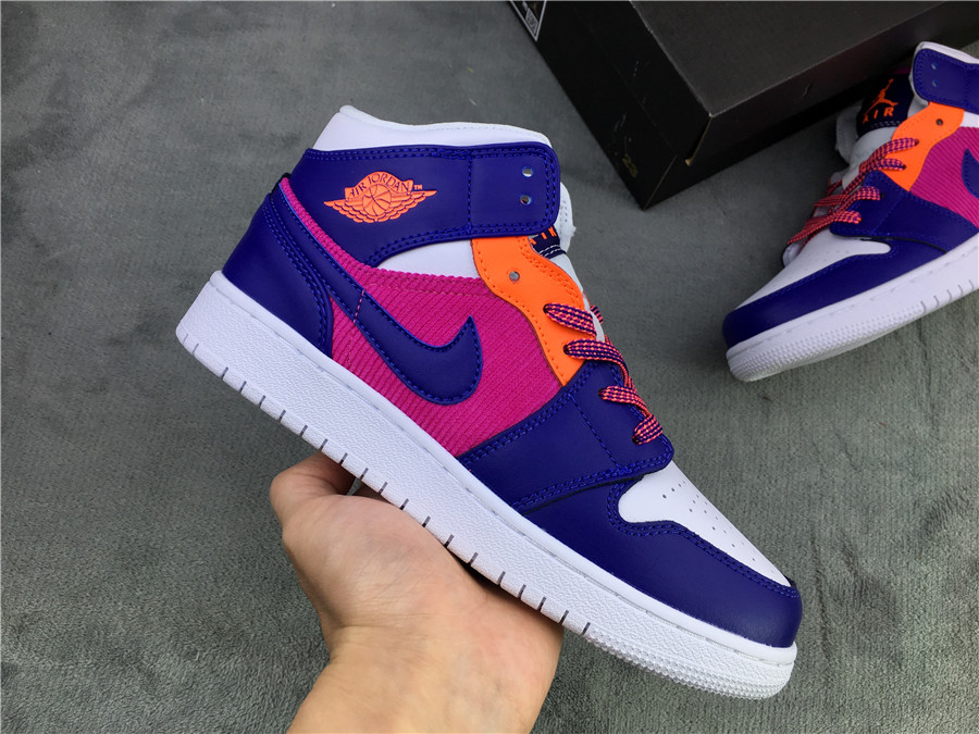 Air Jordan 1 Mid GS Fire Pink Shoes - Click Image to Close